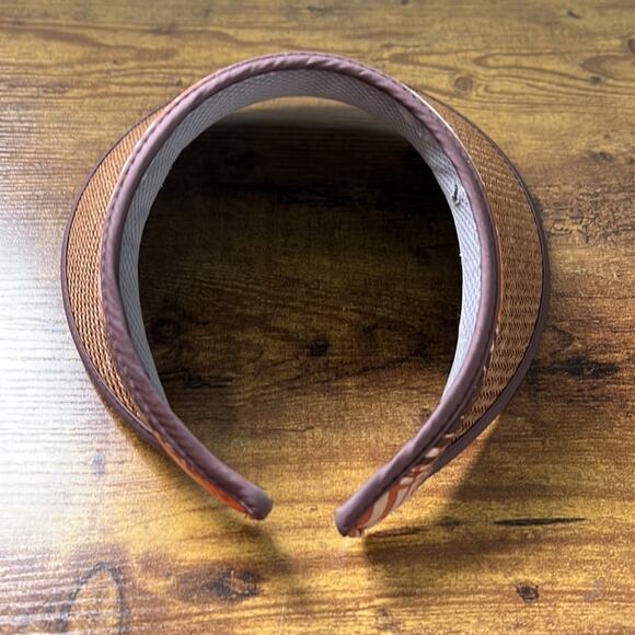 Lauf Brown & Orange Striped Straw Visor - Picture 5 of 9